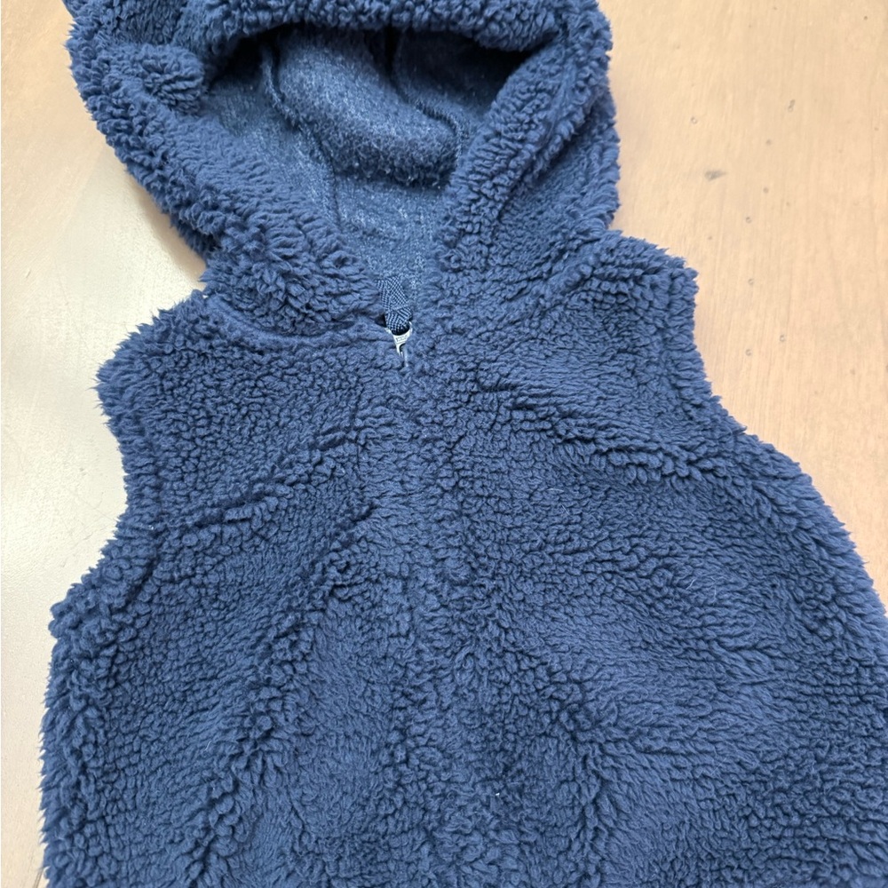 Carter's Navy Blue Fleece Hooded Vest,  3M - Picture 2 of 4